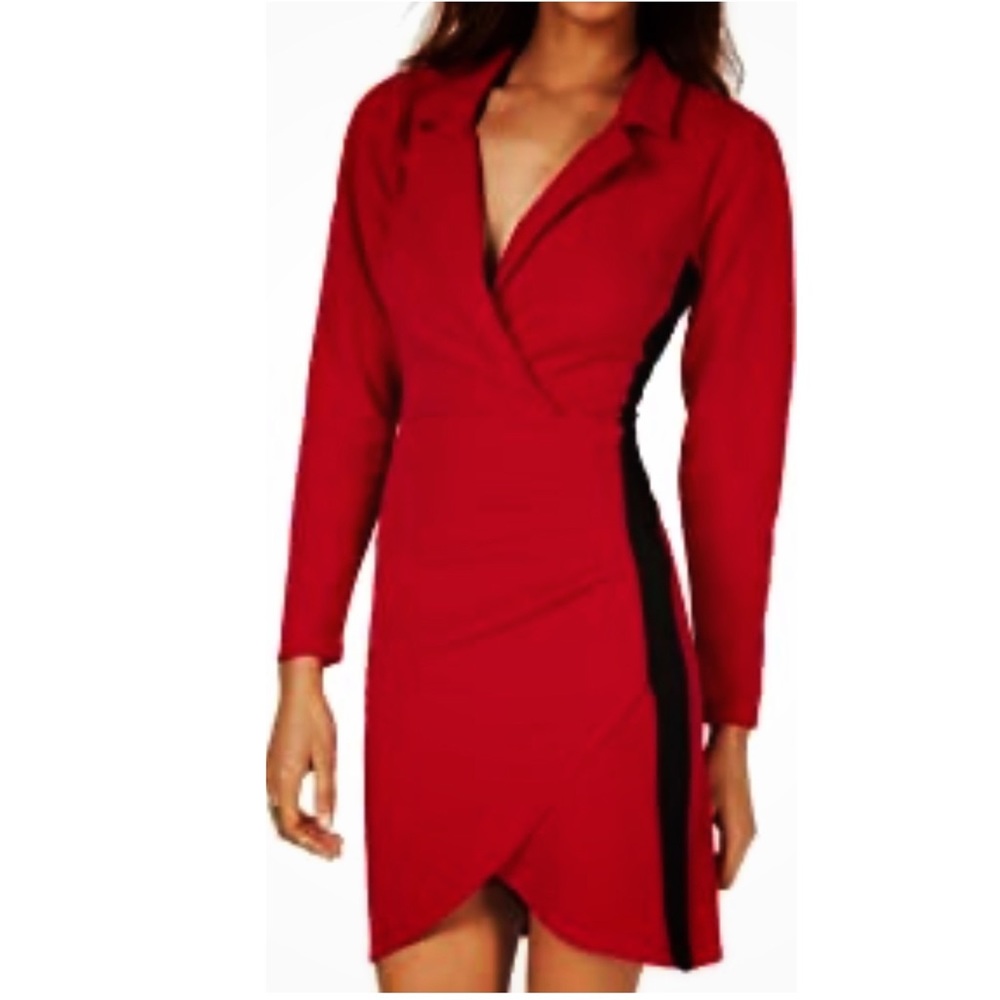 Almost Famous Red & Black Sleeve Wrap Dress Sz 3X